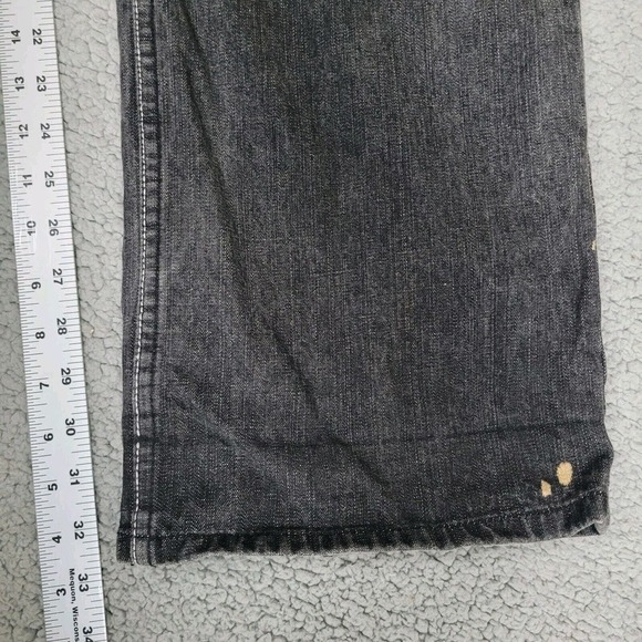 Vintage Akademiks Jeans 34 Black Faded Denim Y2K Hip Hop Rap Wide Leg Baggy - Picture 8 of 9